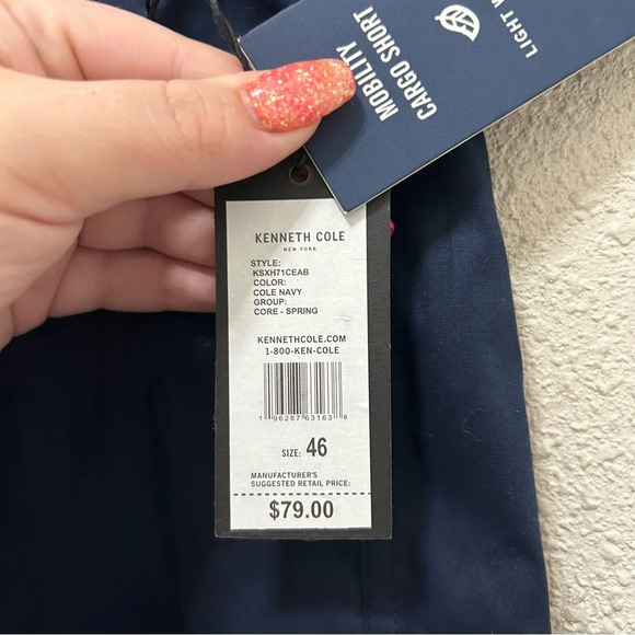 Kenneth Cole Men's Mobility Tech Cargo Navy Shorts NWT With Belt Size 46 - Picture 5 of 7